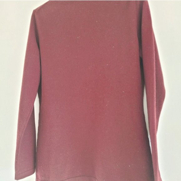 Burgundy Italian Cashmere V-neck Sweater, IT 42 - Picture 4 of 5